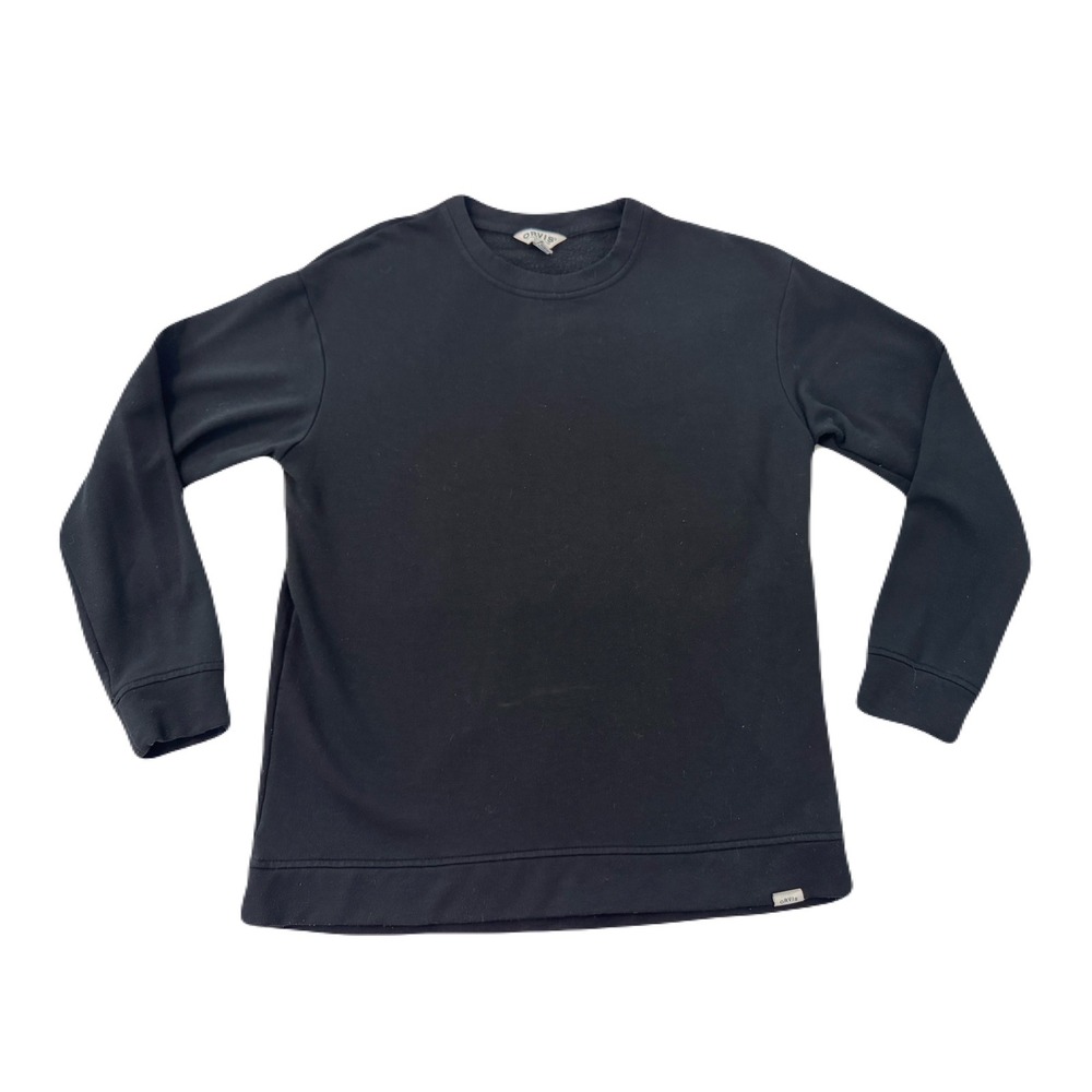 Orvis Classic Collection Womens XS Black Crewneck Sweatshirt Fleece Pullover